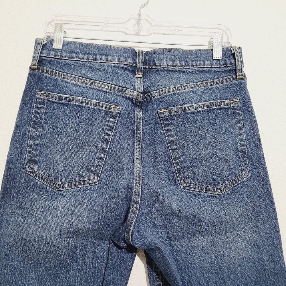 GAP Cheeky Straight High Rise Jeans Women’s 30 Tall Button Fly Cuffed Stretch - Picture 5 of 14